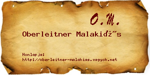 Oberleitner Malakiás névjegykártya